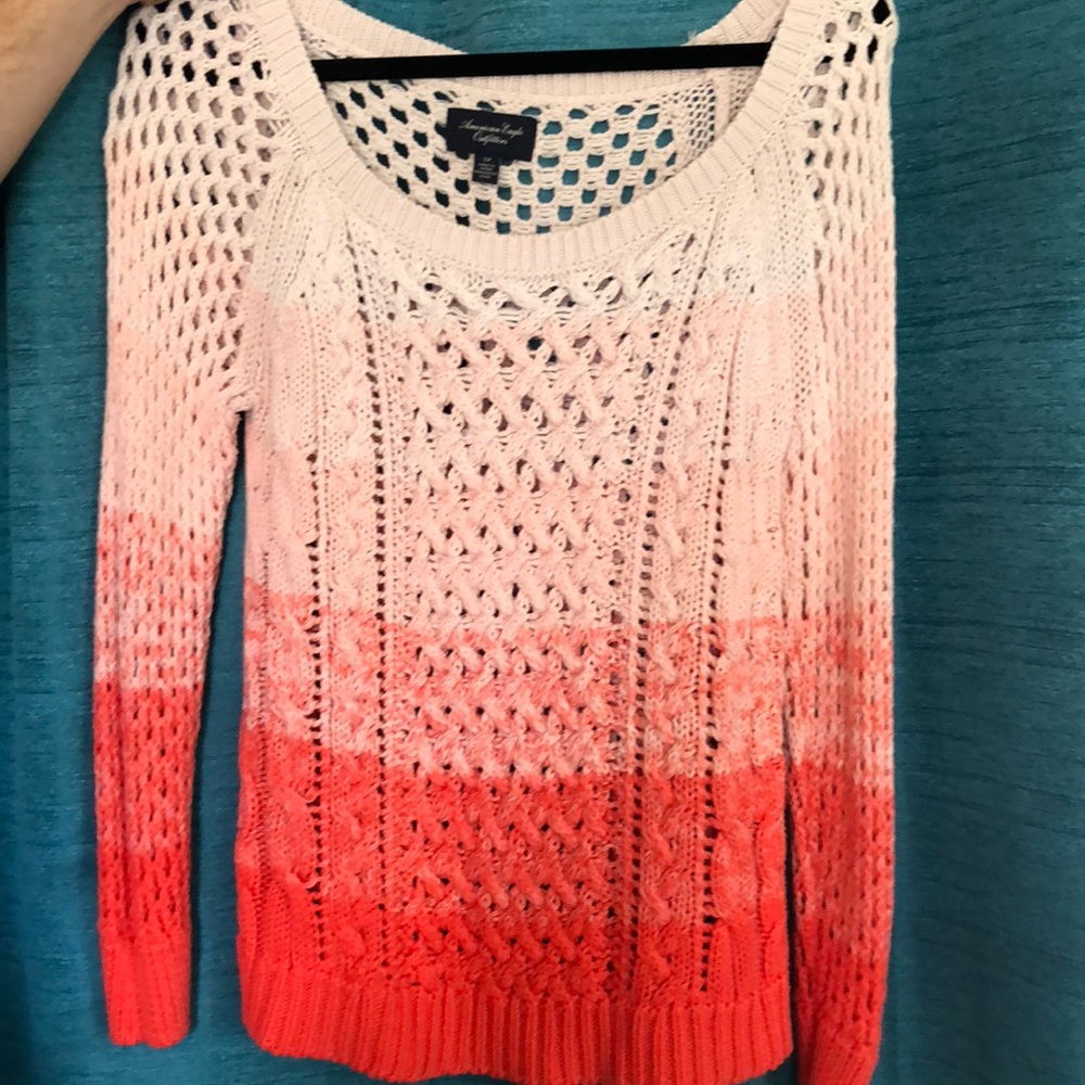 Ombré orange peach sweater